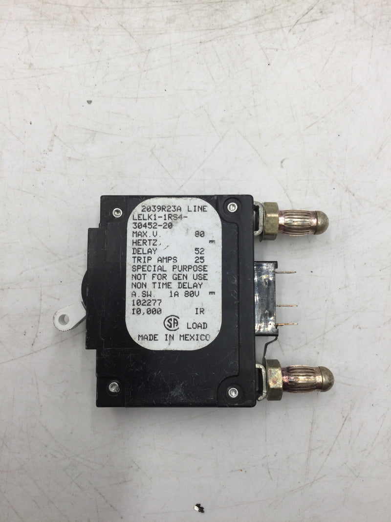 Airpax LELK1-1RS4-30452-20 80 Volt 20 Amp Breaker