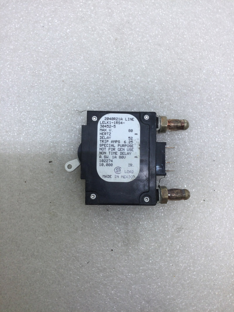 Airpax LELK1-1RS4-30452-5 80 Volt 5 Amp Breaker