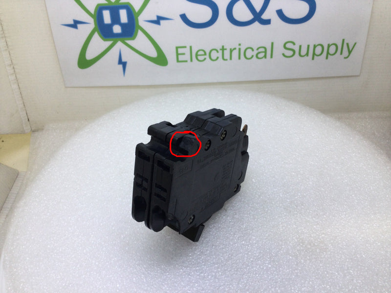 FPE NC220 20 Amp 2 Pole 120/240V Stab-Lok Type NC Breaker - Cosmetic Flaw