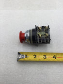 GE CR104PBM91R5 35MM Red Mushroom Head Push Button Switch 10 Amp 600 VAC