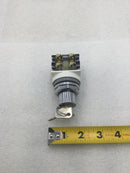 GE CR104PBK91A1M Heavy Duty Latching Push Button with Key Lock Release