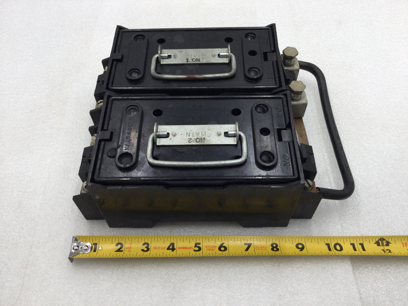 Wadsworth Dual 200 Amp 2 Pole Main Fuse Pullout Holders and Base