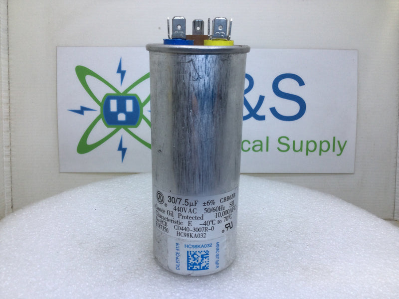 Tongfeng CD440-3007R-0 30+7.5MFD +/-5% 440V 50/60Hz CBB65B Capacitor