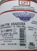Amrad USA2222A 70+7.5MFD +10%/-5% 370/440V 50/60Hz Capacitor w/ CPT