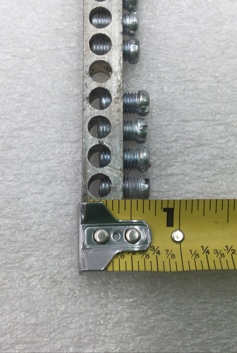 20 Position CMC N-35 4-14 AWG 120/240V Grounding Bar 6 1/4" x 3/8"