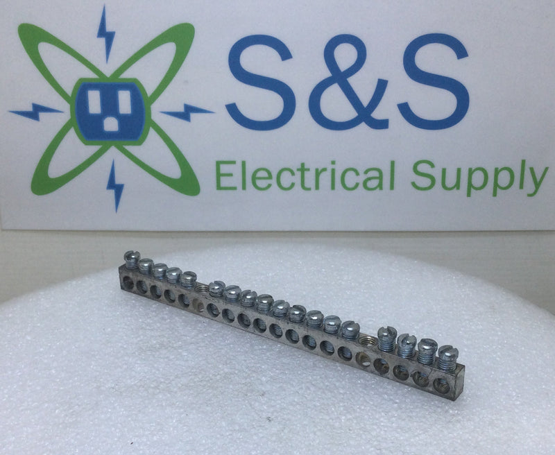 20 Position CMC N-35 4-14 AWG 120/240V Grounding Bar 6 1/4" x 3/8"