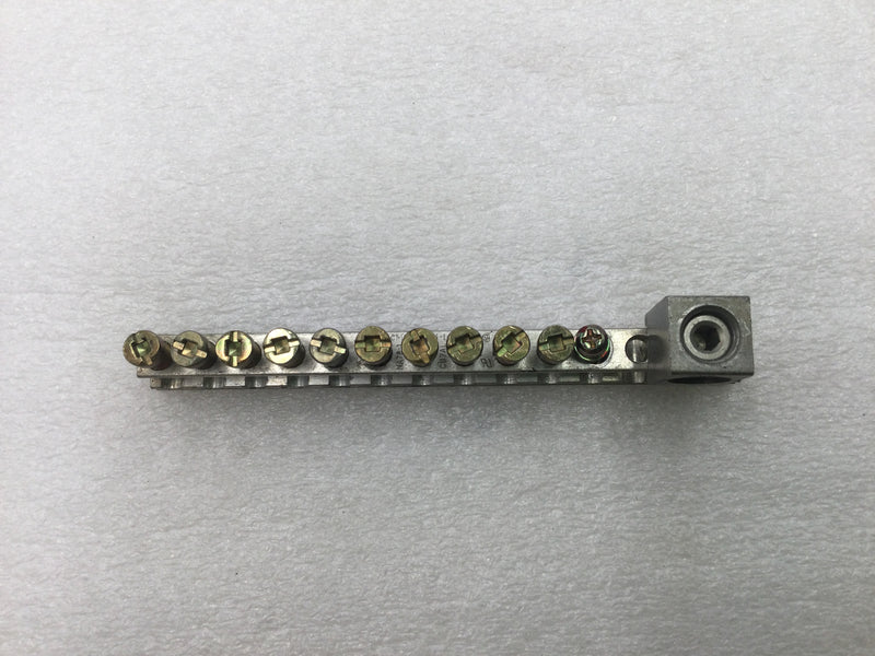 14 Position CMC CA-76 4-14 AWG 120/240V Grounding Bar 5 1/4" x 1 1/4"