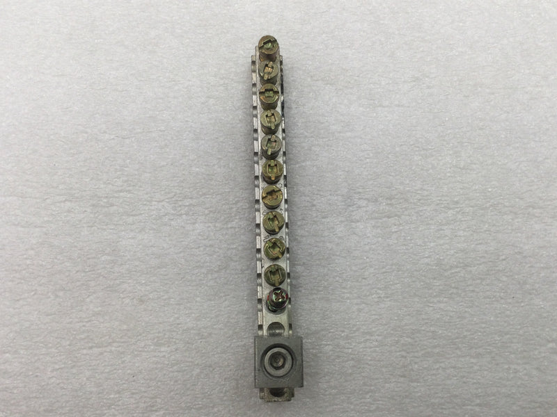 14 Position CMC CA-76 4-14 AWG 120/240V Grounding Bar 5 1/4" x 1 1/4"