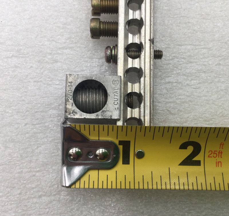 14 Position CMC CA-76 4-14 AWG 120/240V Grounding Bar 5 1/4" x 1 1/4"