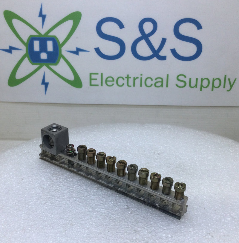 14 Position CMC CA-76 4-14 AWG 120/240V Grounding Bar 5 1/4" x 1 1/4"