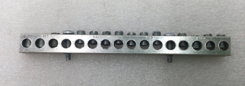 ITE EQ2UD 16 Position 4-14 AWG 120/240V Grounding Bar 5 1/2" x 1/2"