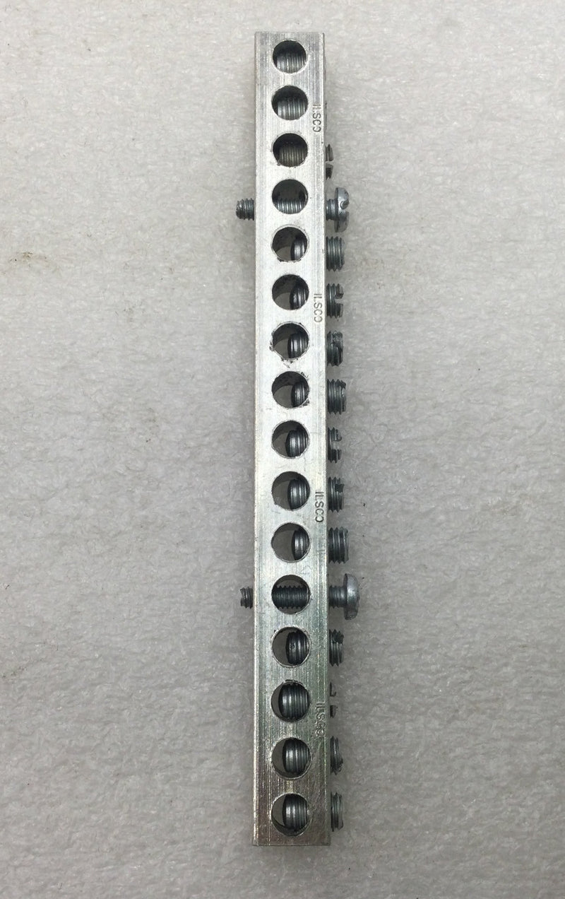 ITE EQ2UD 16 Position 4-14 AWG 120/240V Grounding Bar 5 1/2" x 1/2"