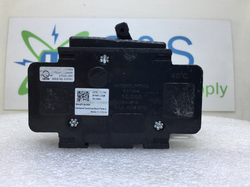 Hartland Controls HCB-2P45GG 45 Amp 2 Pole 120/240V Breaker - Cosmetic Flaw