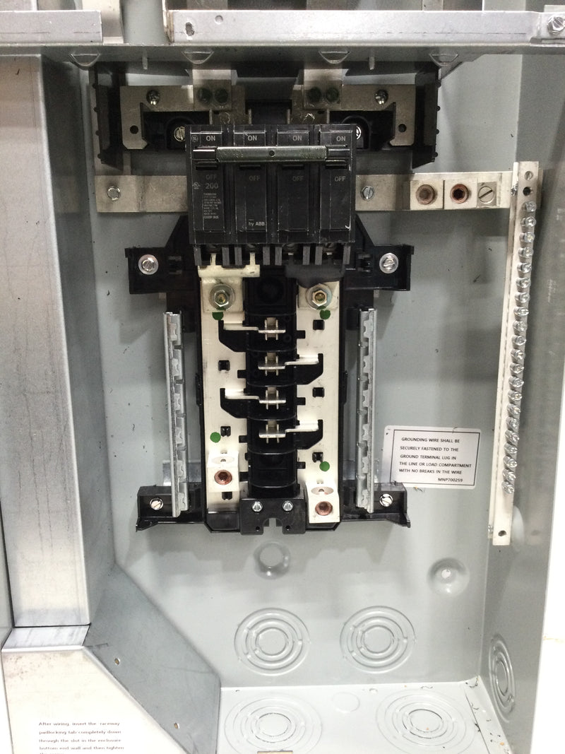 GE TSMR820CSFLFMG 200 Amp 8 Space 120/240V Meter Socket/Load Center