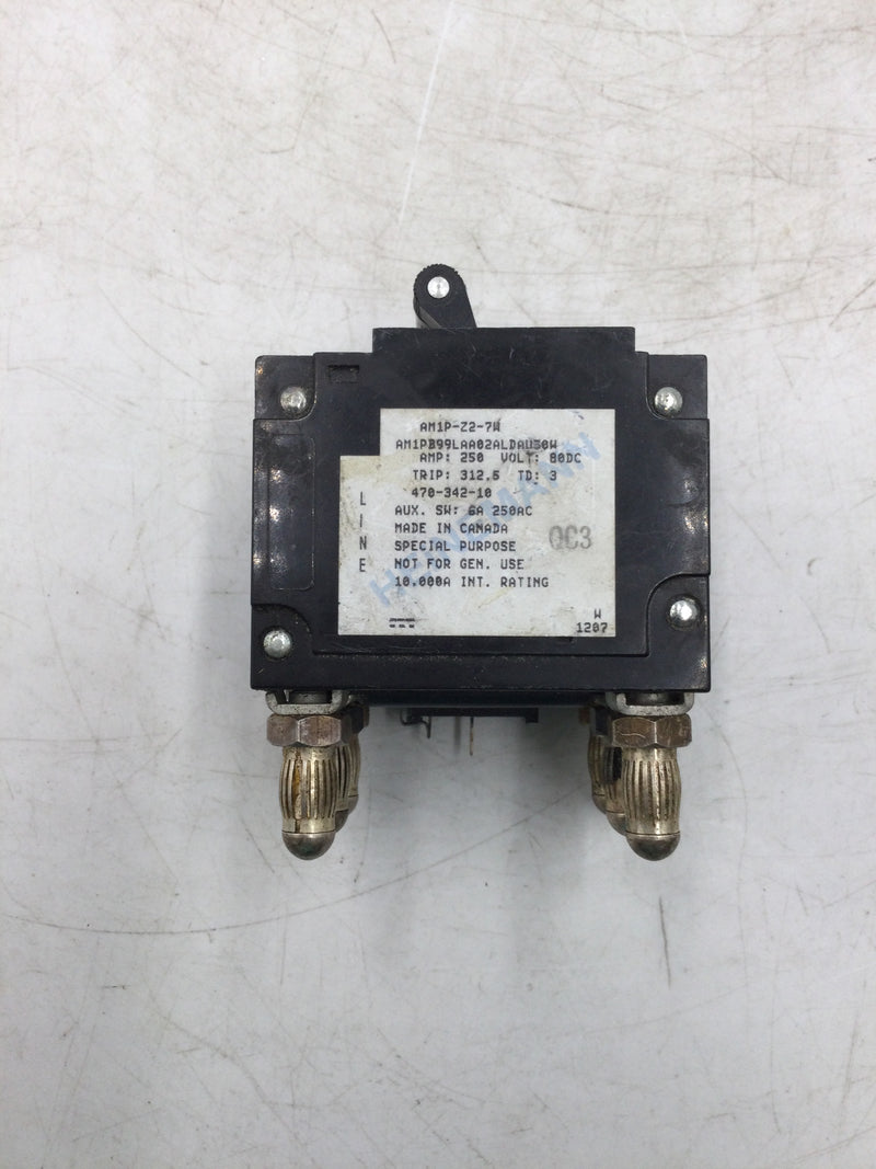 Heinemann AM1P-Z2-7W 250 Amp 80DC 7W 3 Pole Bullet Circuit Breaker