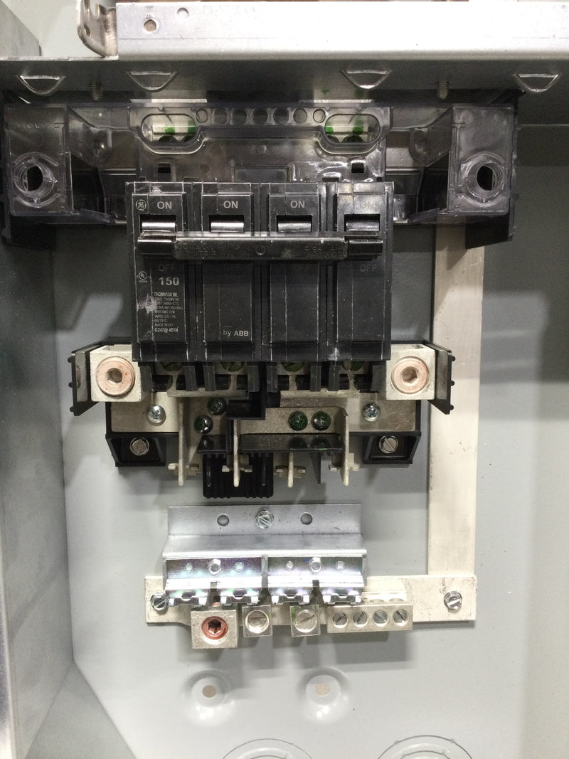 GE TSMR415CSCUGPP 150 Amp 4-Space 8-Circuit Combination Main Breaker Ready/Ringless Meter Socket Outdoor Load Center with Copper Buss