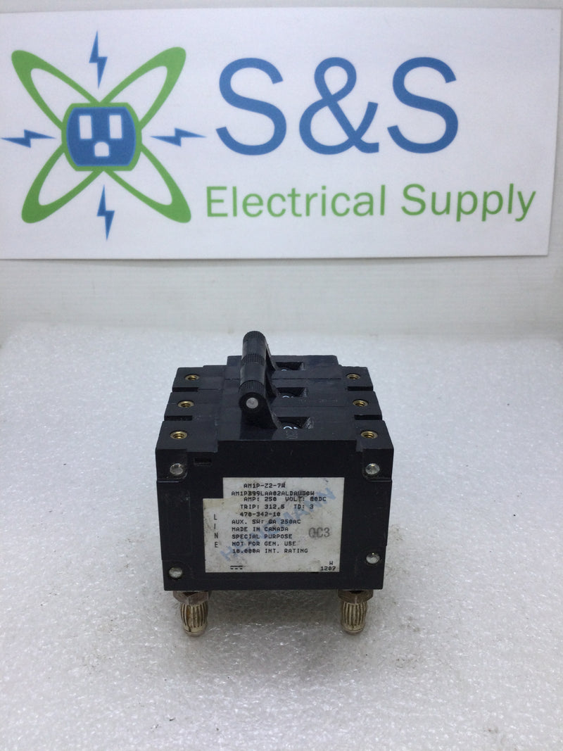 Heinemann AM1P-Z2-7W 250 Amp 80DC 7W 3 Pole Bullet Circuit Breaker