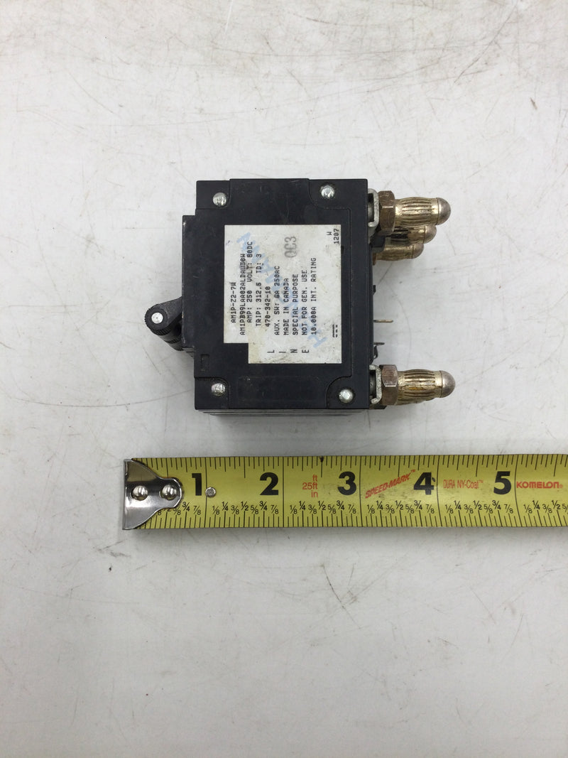 Heinemann AM1P-Z2-7W 250 Amp 80DC 7W 3 Pole Bullet Circuit Breaker