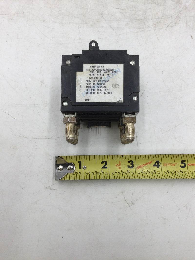 Heinemann AM1P-Z2-7W 250 Amp 80DC 7W 3 Pole Bullet Circuit Breaker