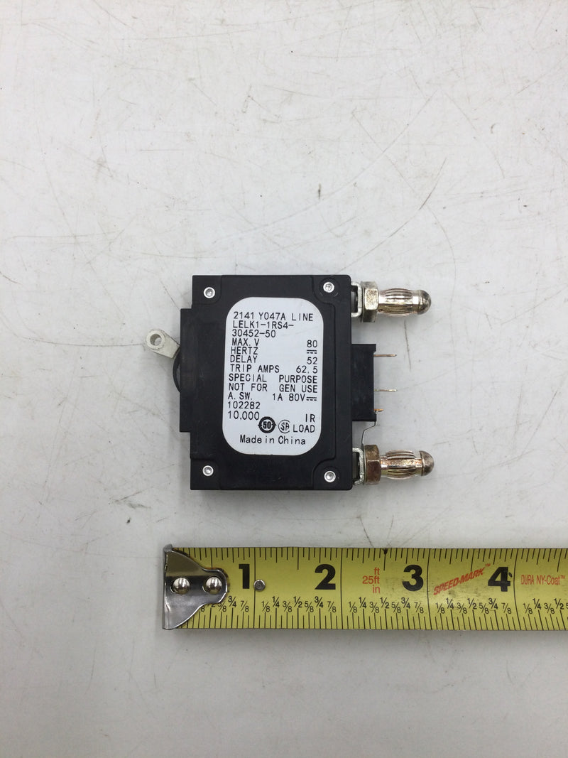 Airpax LELK1-1RS4-30452-50 80 Volt 50 Amp Bullet Style Breaker