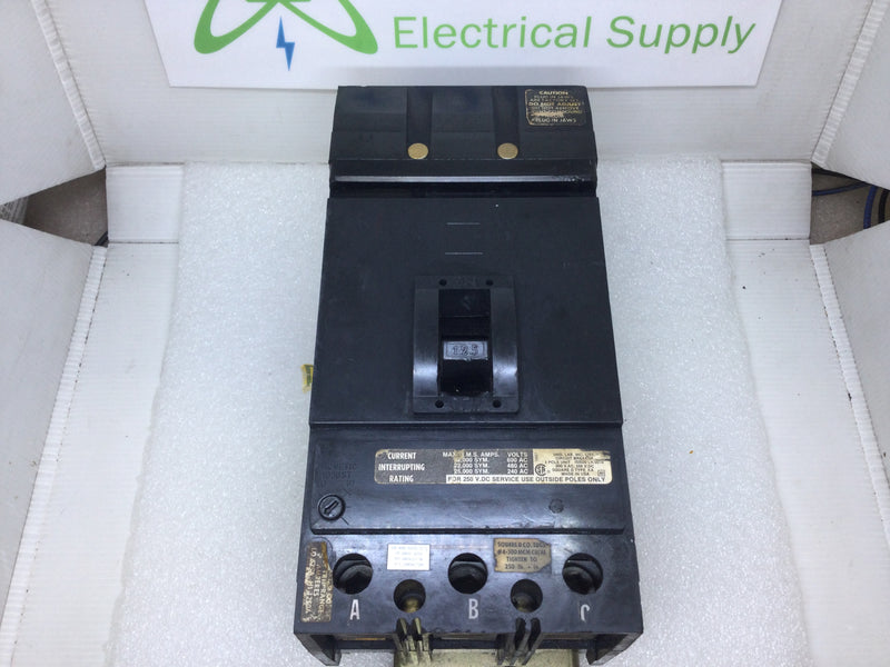 Square D KA36125 3 Pole 125A 600VAC Type KA Circuit Breaker