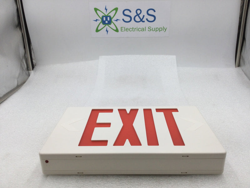 Lightolier LLNURW Universal Red LED Exit Light with Battery Backup 120/277 VAC