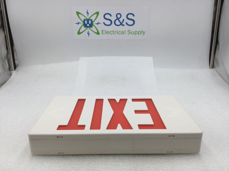 Lightolier LLNURW Universal Red LED Exit Light with Battery Backup 120/277 VAC