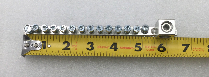 17 Position 4-14 AWG CMC CA-75/78 Grounding Bar 6 3/8" x 1 1/4"