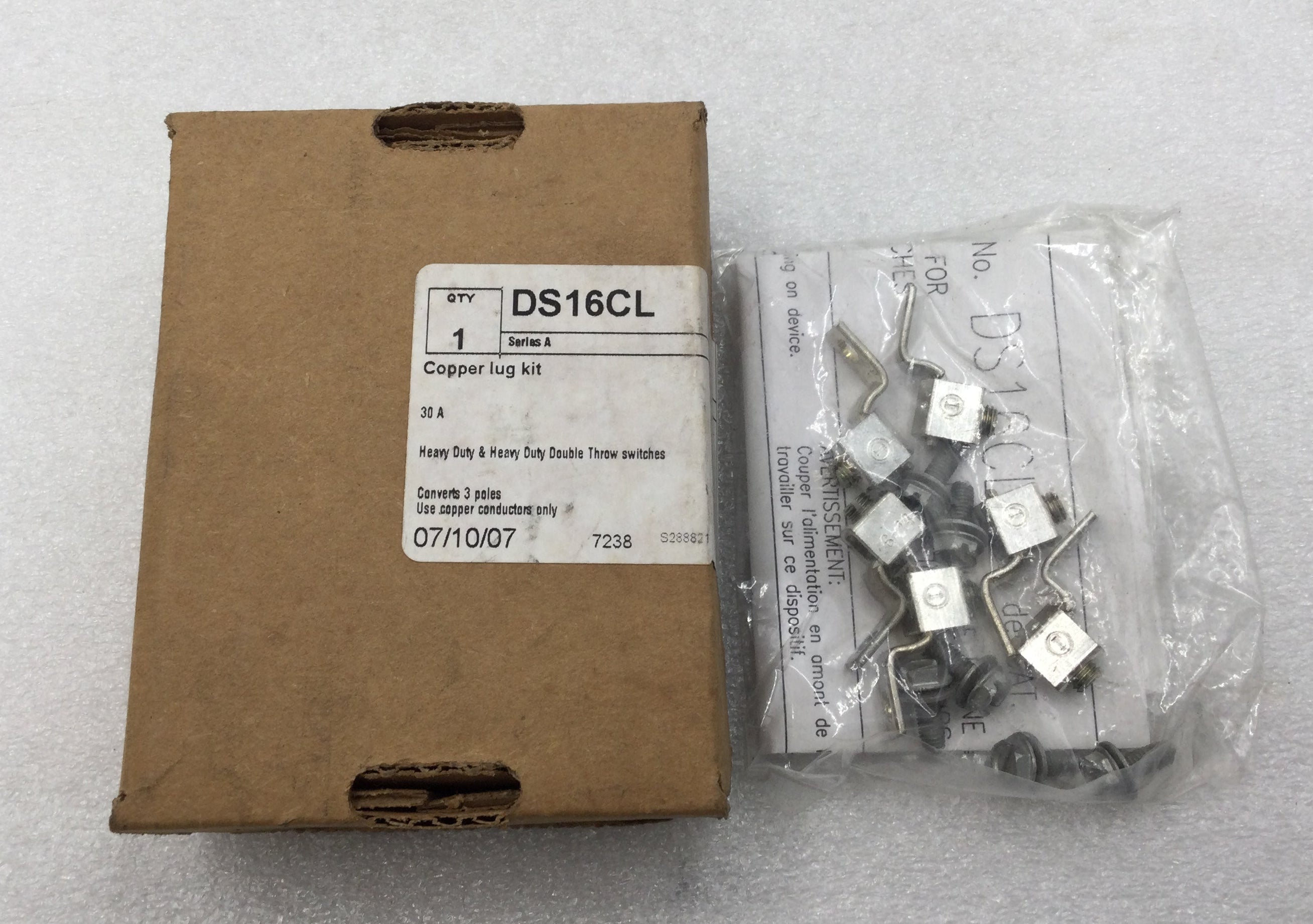 Eaton/Cutler-Hammer DS16CL Copper Lug Kit for Heavy Duty/Double Throw