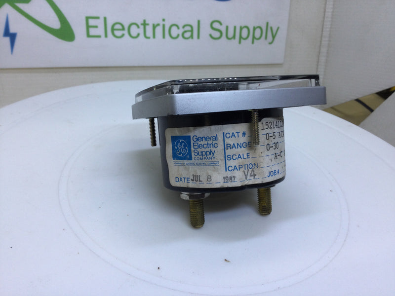 GE 152141LSNL Panel Meter AC Amperes Range 0-5 ACA