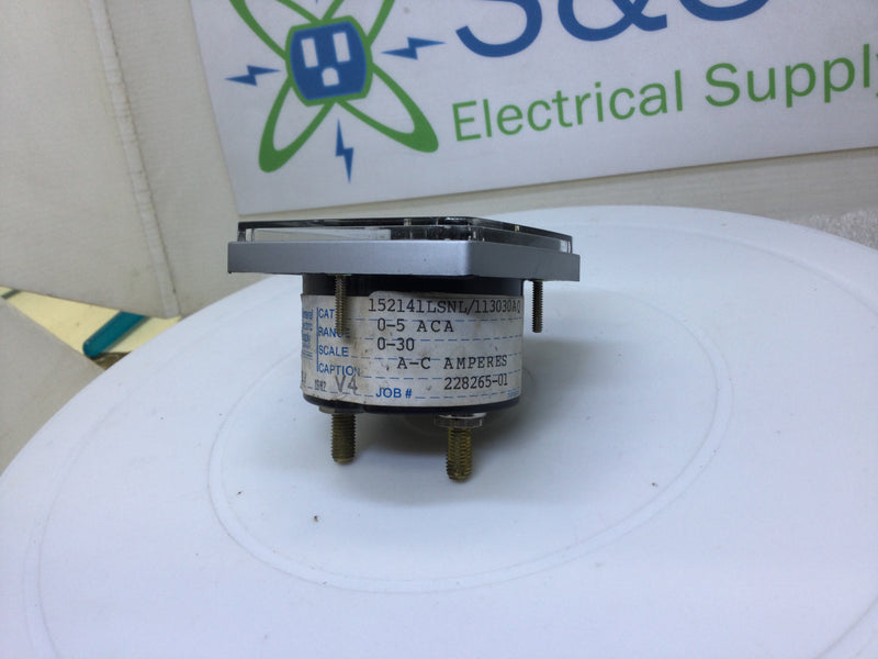 GE 152141LSNL Panel Meter AC Amperes Range 0-5 ACA