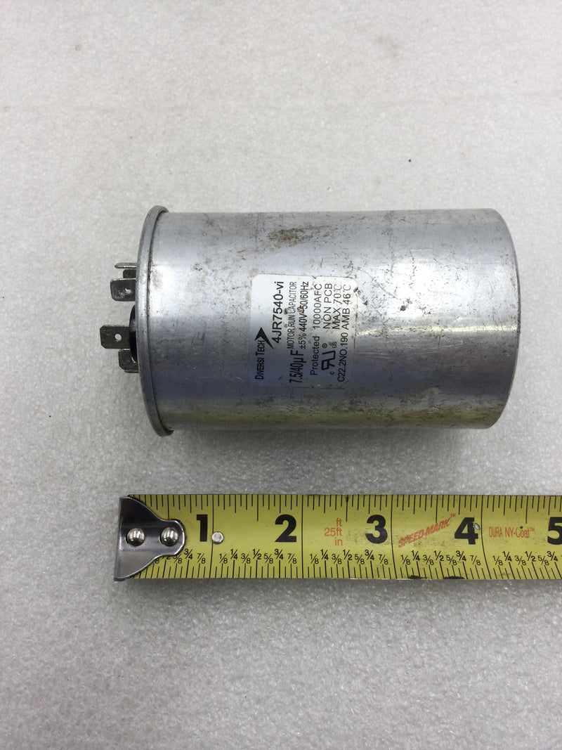 Diversitech 4JR7540-vi Capacitor 7.5/40uF +/-5% 440 VAC 50/60 Hz