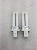 Lot of 2 Sylvania CF5DS/827 5 Watt 2700K G23 Base Compact Fluorescent Bulb