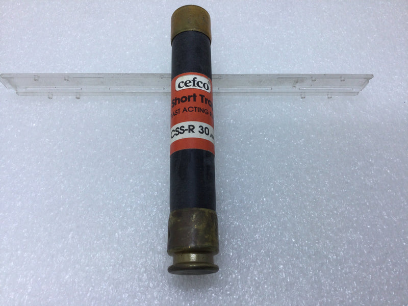 Cefco Short Trap CSS-R 30 30 Amp 600V or Less Fast Acting Fuse Current Limiting Class RK5