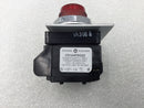 GE CR104PXG22 Oil Tight Indicator Light 120 VAC 3W w/Red Lense & Run Face Plate