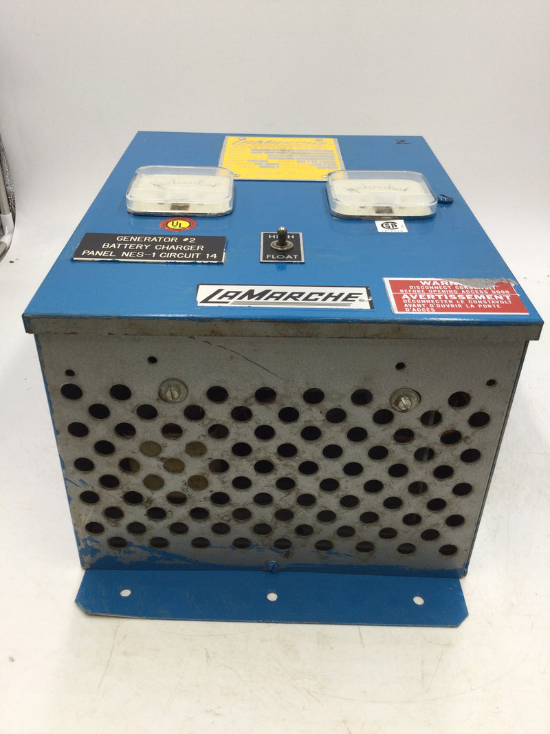 LaMarche A46-6-24V-A1 Battery Charger Input 3 Amp 120V, Output 24V 6 Amps w/2 DC Amp Gauges