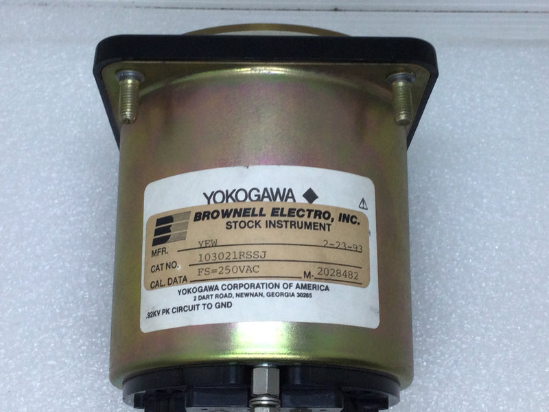 Yokogama/General Electric 103021RSSJ FS=250VAC M-2028482 0-600 AC Volt Meter