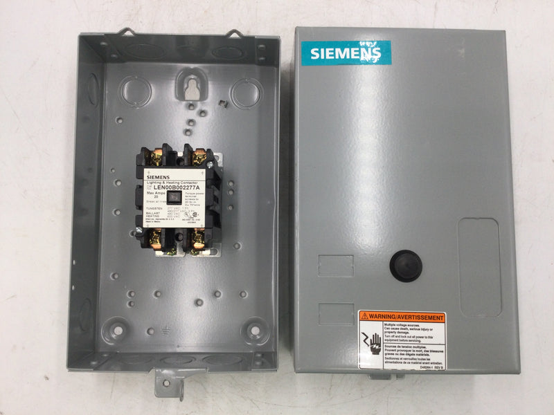 Siemens 49EC14EB110705R Enclosure w/LEN00B002277A Lighting and Heating Contactor 20 Amp Max 277 Vac Single Phase