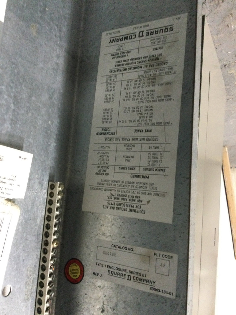 Square D NEHB-04398-664 225 Amp 277/480V 3 Phase 4 Wire NEHB Panelboard 41" x 20"