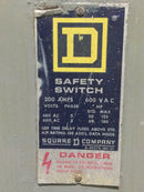 Square D H364 200 Amp 3 Pole 600V Fusible Type 1 Disconnect Safety Switch 27" x 13"