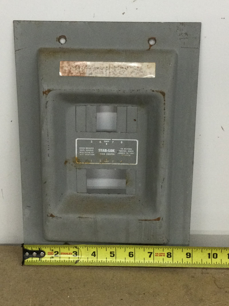FPE Federal Pacific 104-8S or 104-8F 4-8 Spaces 100 Amp 120/240V 1 Phase 3 Wire Stab-Lok Load Center Cover Only 12 5/8" x 8 3/4"