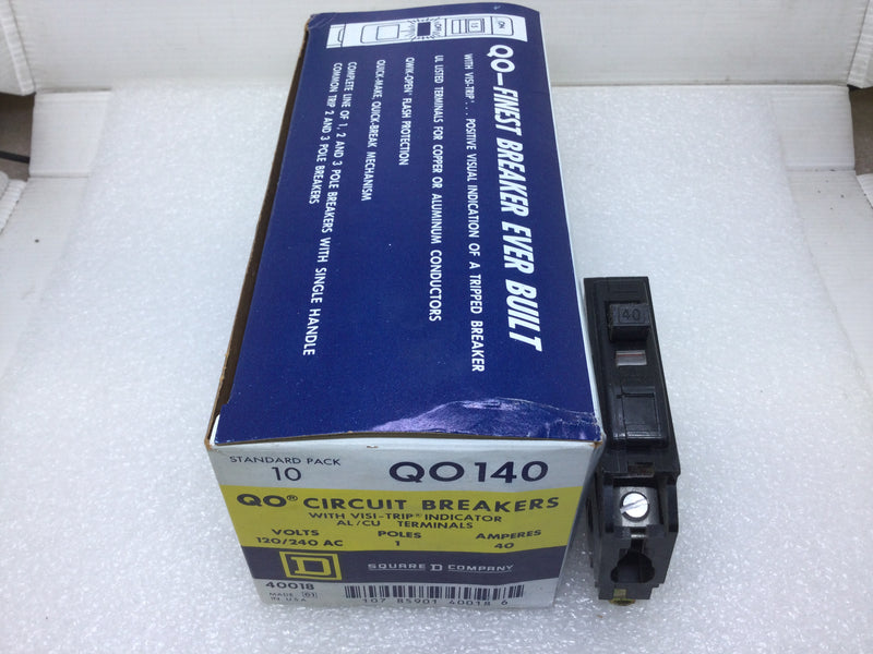 Square D QO140 40 Amp Single Pole Circuit Breaker