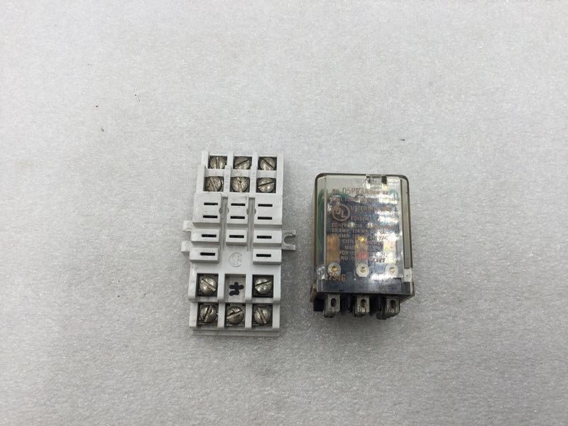Cutler-Hammer D5PR3A 10 Amp 250 VAC 11 Blade Ice Cube Relay with Terminal Base