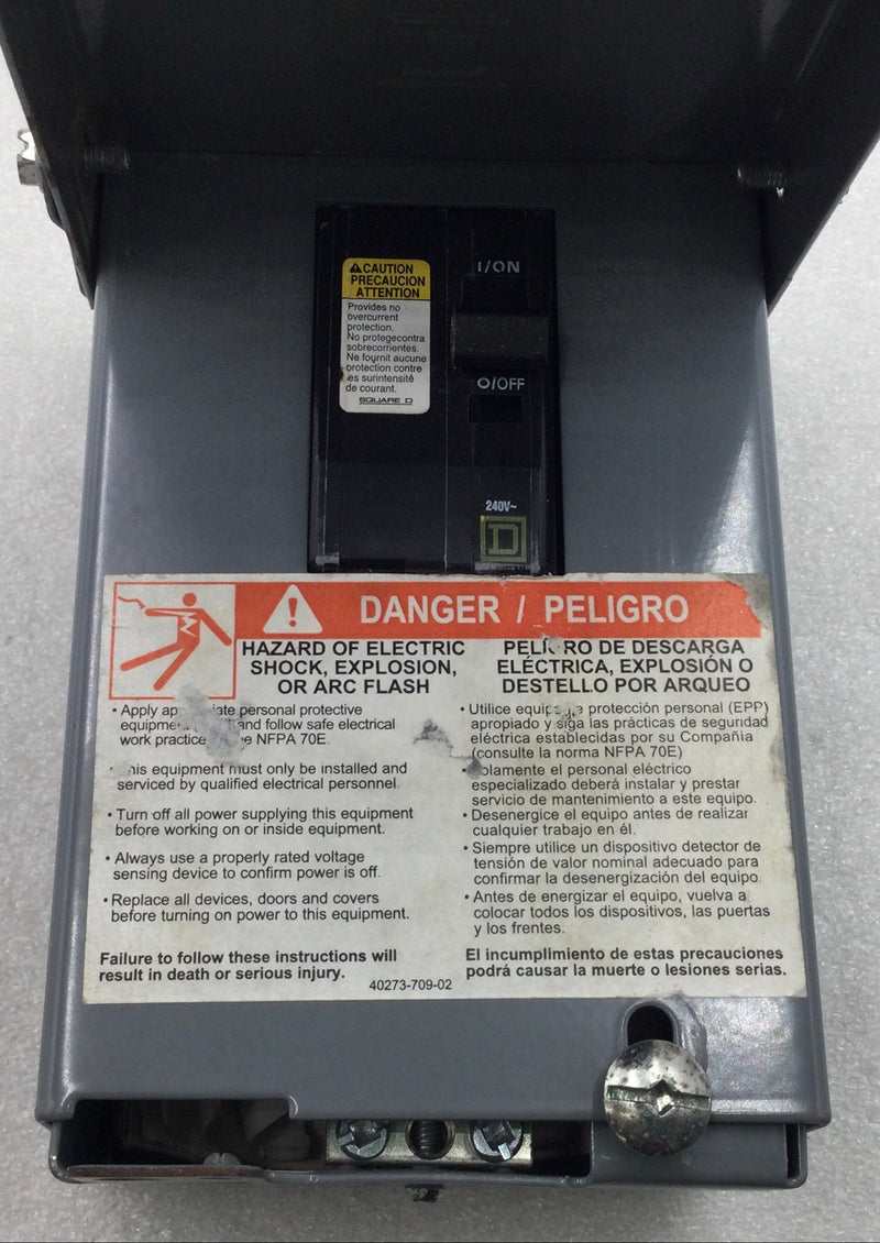 Square D QO200TRCP 60 Amp 120/240V Nema3R Disconnect Box/Switch 6 1/2" x 4 1/2"