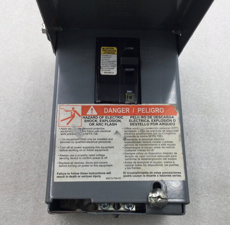 Square D QO200TR 60 Amp 120/240V Nema3R Disconnect Box 6 1/2" x 4 1/2"