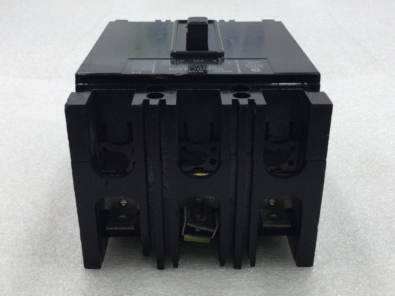 Westinghouse EHB3020L 20 Amp 3 Pole 480V Circuit Breaker - Cosmetic Flaw
