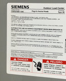 Siemens PNW3048B1150C 150 Amp 30 Space Main Breaker Outdoor Rated Load Center