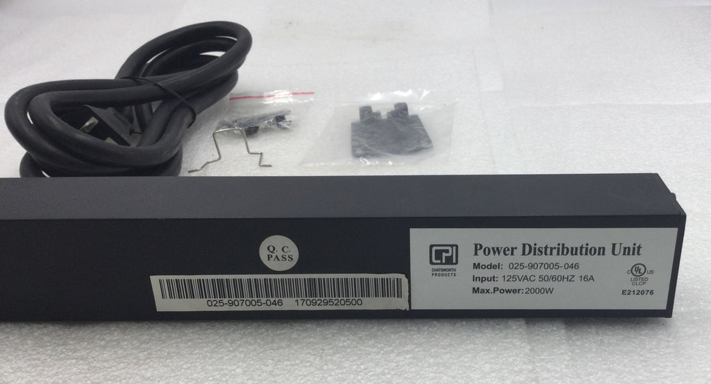 Chatsworth 025-907005-046 16 Amp 125V 50/60Hz Power Distribution Unit