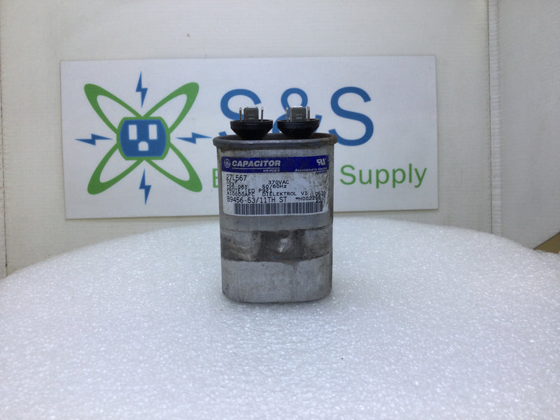 GE General Electric 27L567 15uf +/- 6% 370 VAC 50/60Hz Run Style Capacitor