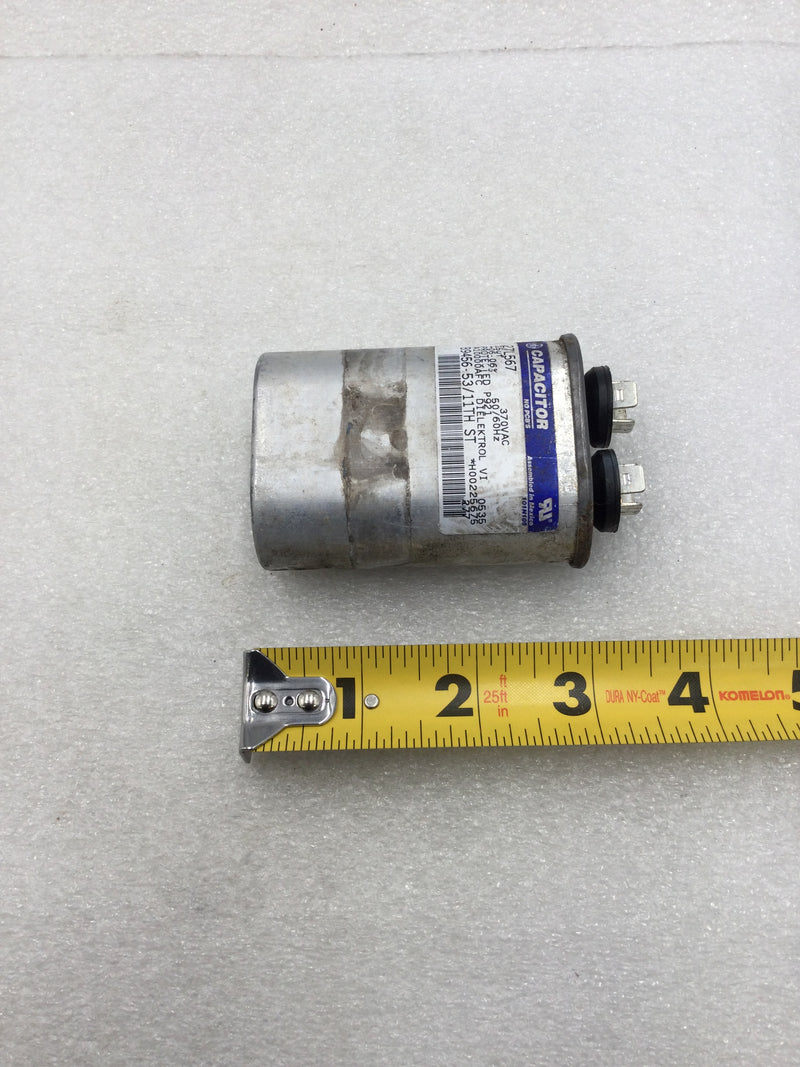 GE General Electric 27L567 15uf +/- 6% 370 VAC 50/60Hz Run Style Capacitor